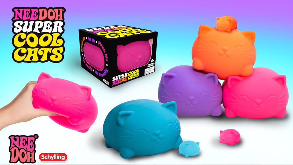 Adorable Character Super NeeDoh Cool Cats | Select Opal Prairie - Collectible Shaggy Monster Squishable Toy Detail