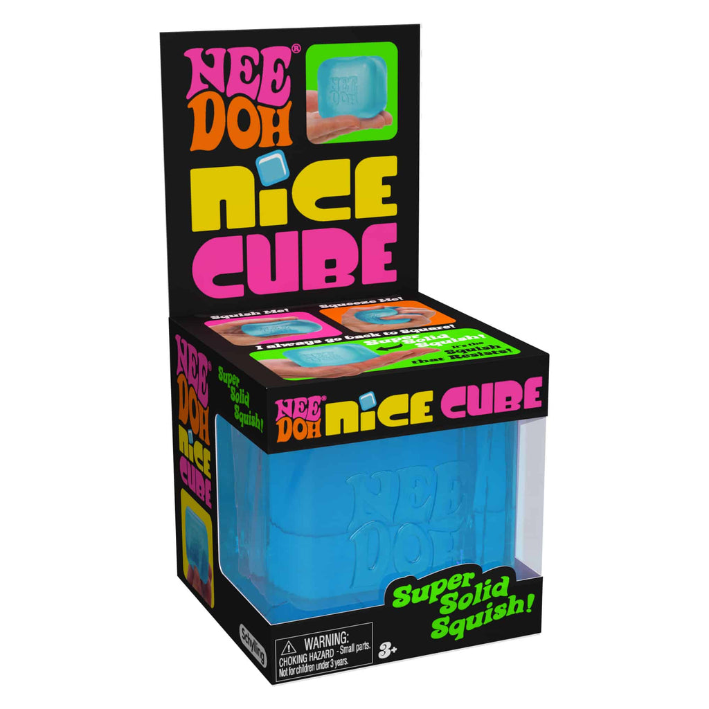 Crystal Clear NeeDoh Nice Cube | Series Elm Bridge - Translucent Jelly Cool Cube Sensory Toy - Surprise Me! (Random Color)