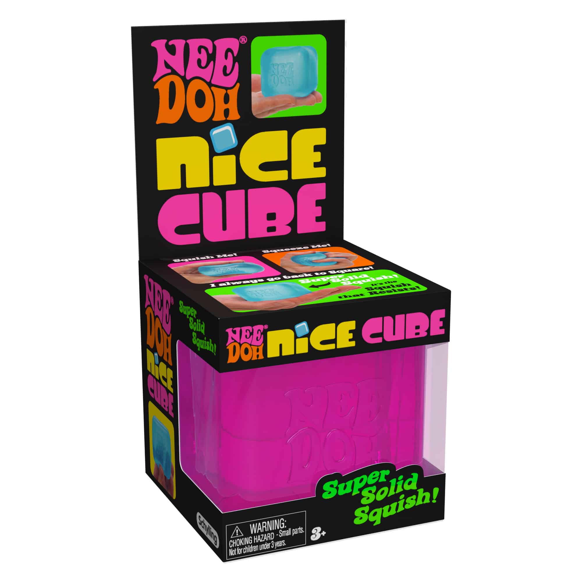 Crystal Clear NeeDoh Nice Cube | Series Elm Bridge - Translucent Jelly Cool Cube Sensory Toy Detail