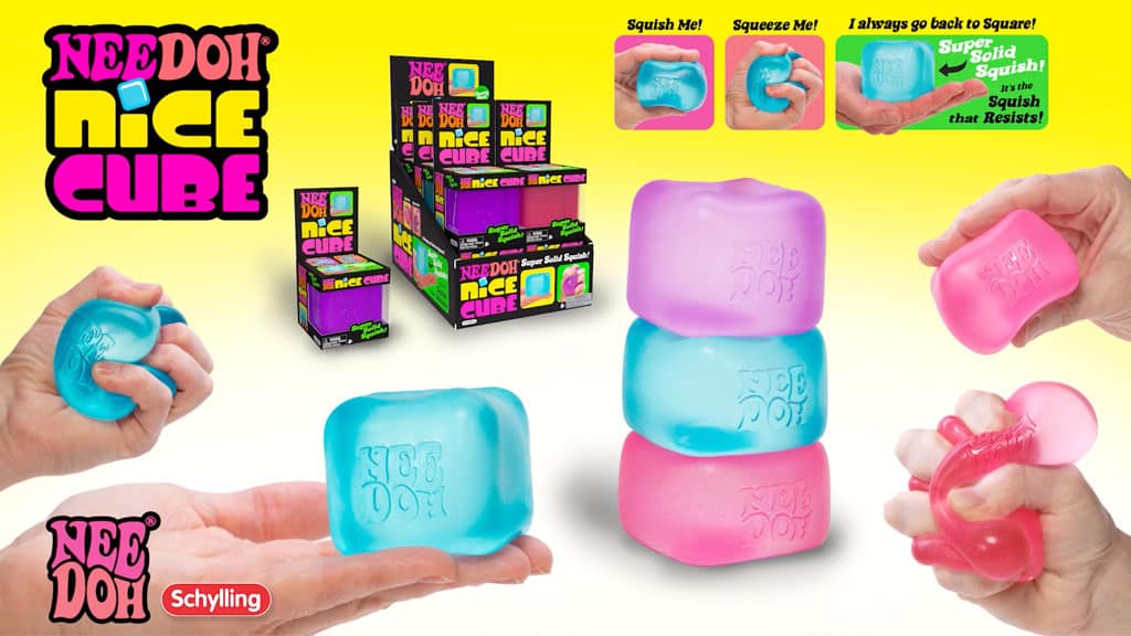 Crystal Clear NeeDoh Nice Cube | Series Elm Bridge - Translucent Jelly Cool Cube Sensory Toy Detail