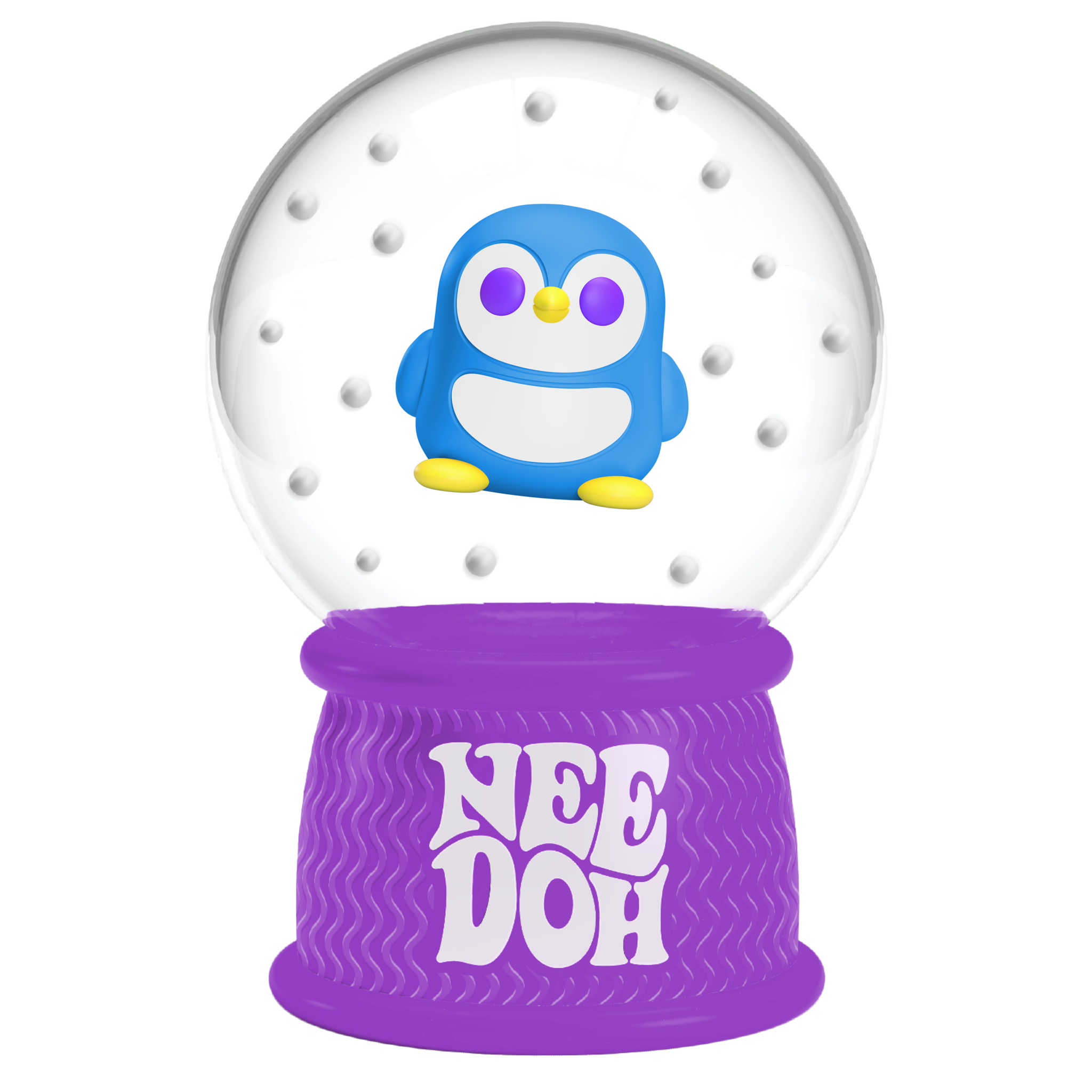 Crystal Clear NeeDoh Squish N Flow Snow Globe | Signature Moonlit Lane - Crystal Clear Squishable Ice Cube NeeDoh Detail
