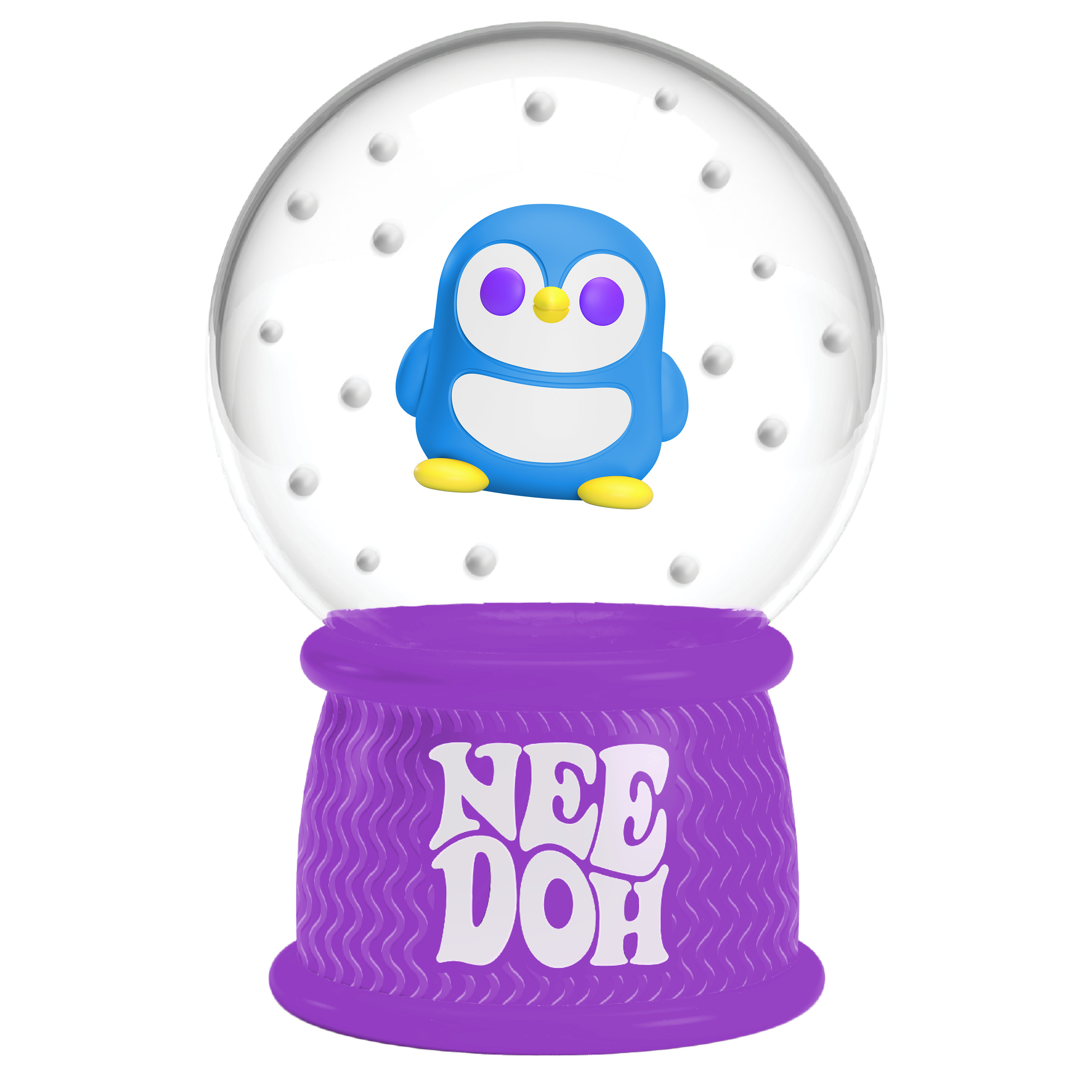 Crystal Clear NeeDoh Squish N Flow Snow Globe | Signature Moonlit Lane - Crystal Clear Squishable Ice Cube NeeDoh Detail