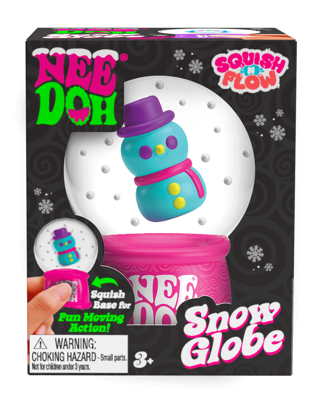 Crystal Clear NeeDoh Squish N Flow Snow Globe | Signature Moonlit Lane - Crystal Clear Squishable Ice Cube NeeDoh Detail