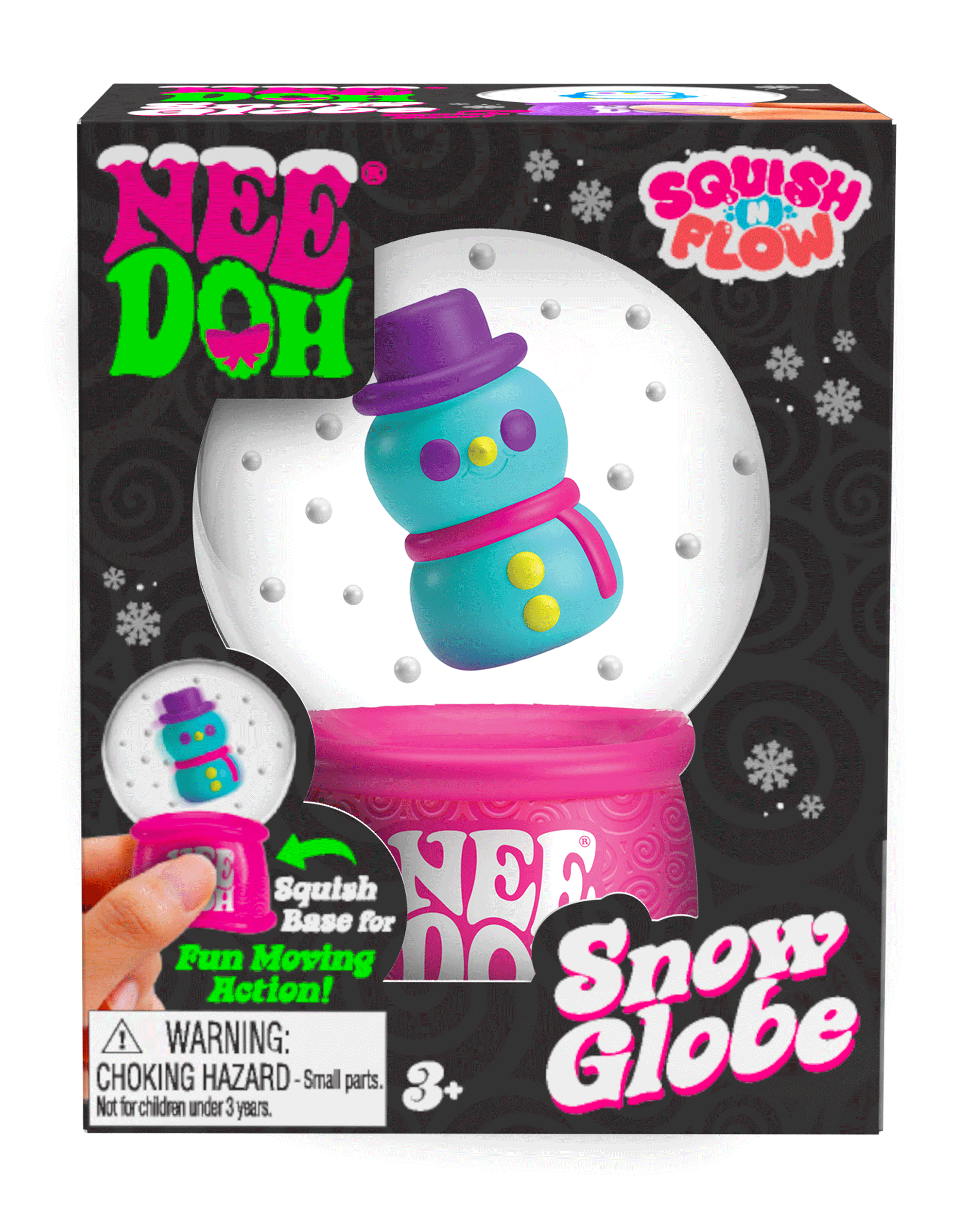 Crystal Clear NeeDoh Squish N Flow Snow Globe | Signature Moonlit Lane - Crystal Clear Squishable Ice Cube NeeDoh Detail