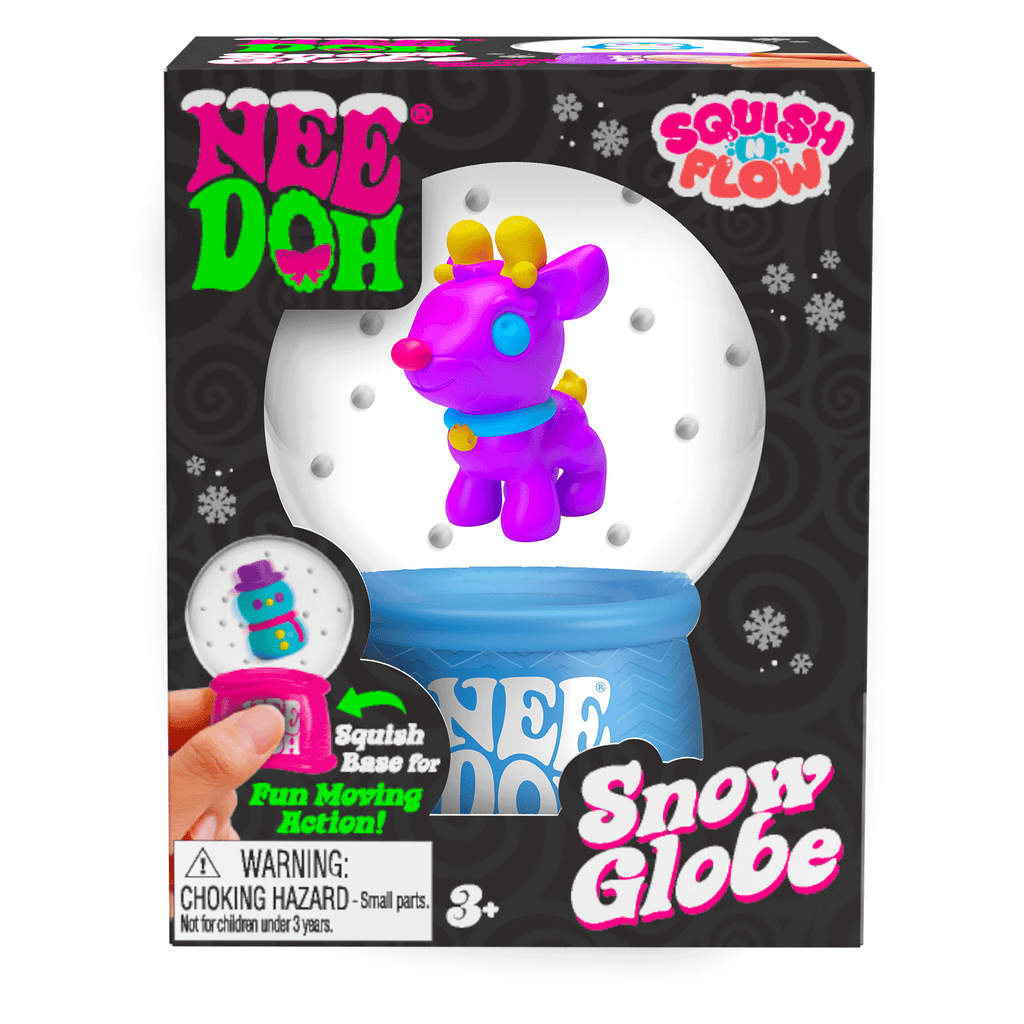Crystal Clear NeeDoh Squish N Flow Snow Globe | Signature Moonlit Lane - Crystal Clear Squishable Ice Cube NeeDoh Detail